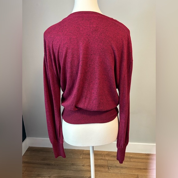 Anthropologie v neck,wrap, maroon rocio hacci sweater size XS - Picture 5 of 7